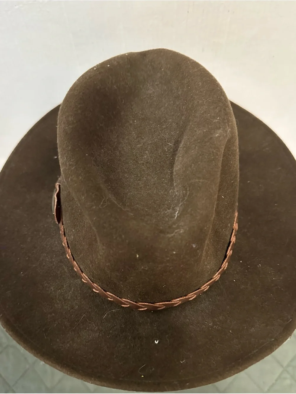 Eddy Bauer Brown Cowboy Hat Small 100% Wool Made in USA Western Wide Brim